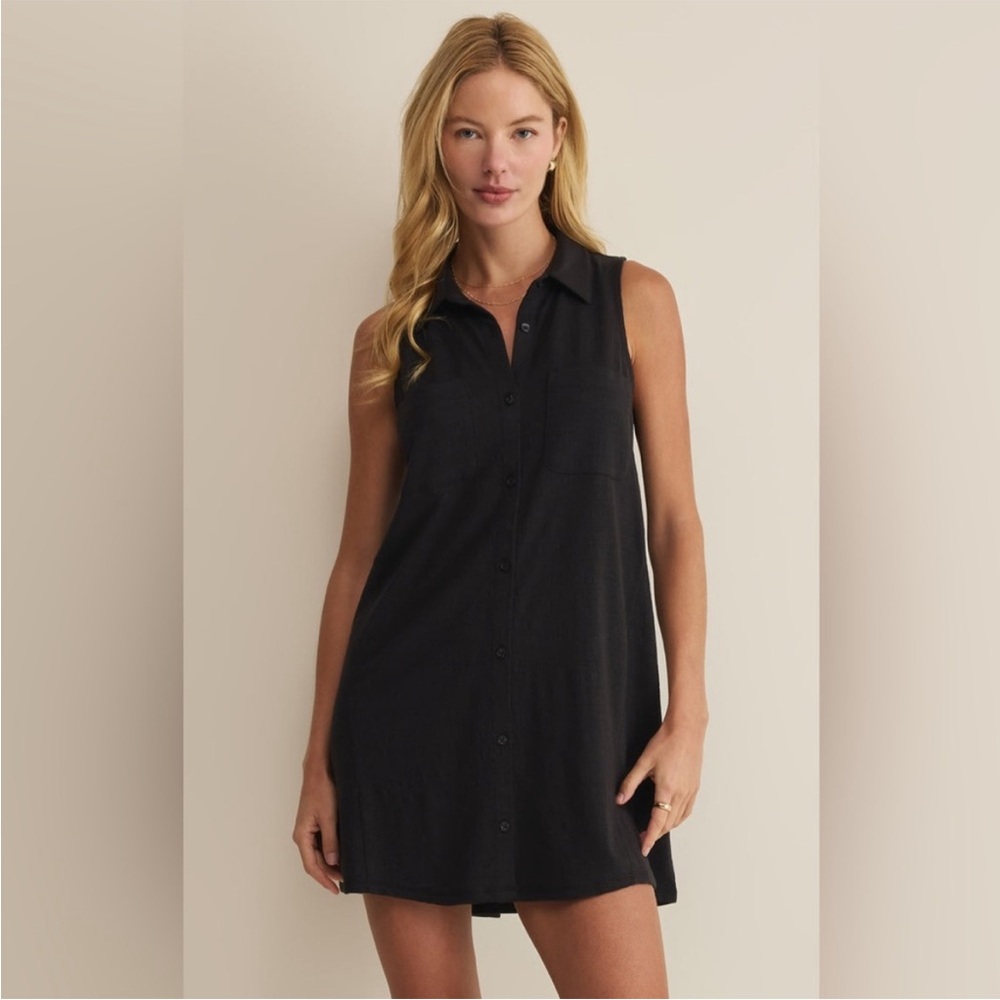 NWT Z Supply Black Gauze Mini Dress